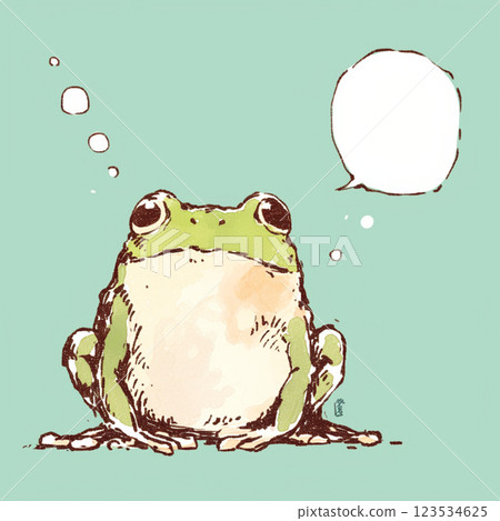 [Speech bubble] Frog and speech bubble 123534625