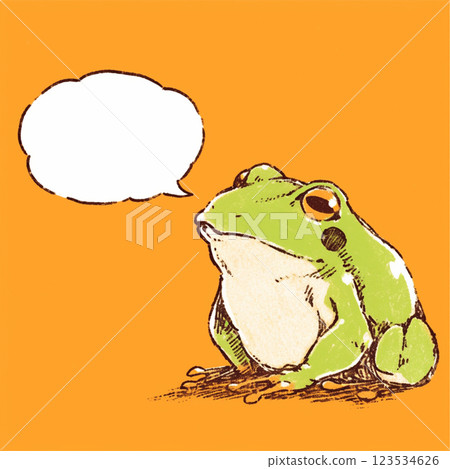 [Speech bubble] Frog and speech bubble 123534626