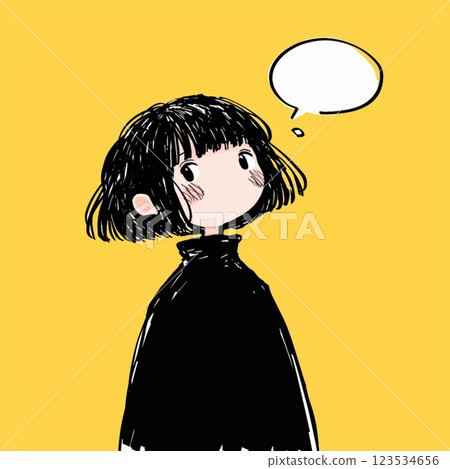[氣球] 女孩和講話泡泡 123534656