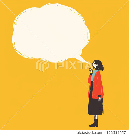 [對話泡泡] 女人表達自己的觀點和對話泡泡 123534657