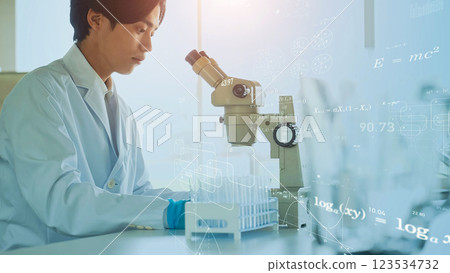 實驗研究人員與科技形象 123534732