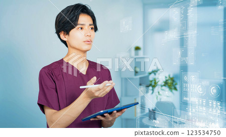 諮詢人員和數字數據圖像 123534750