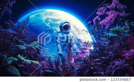 另一個世界的太空人（AI 生成的圖像） 123534867