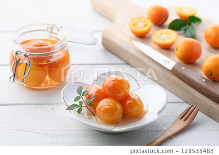 Miyazaki Prefecture kumquat candied (white background) 123535483