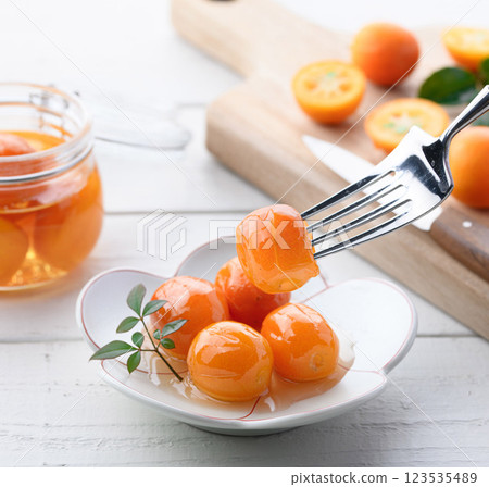 Miyazaki Prefecture kumquat candied (white background) 123535489