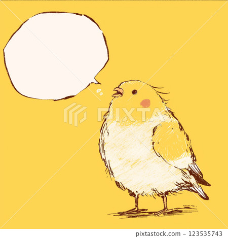 [Speech bubble] Yellow bird and speech bubble 123535743