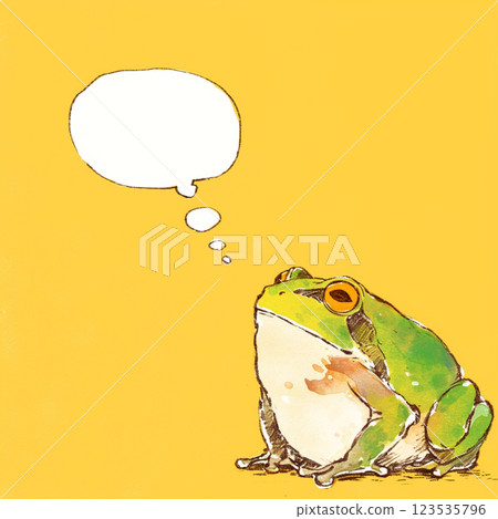 [Speech bubble] Frog and speech bubble 123535796
