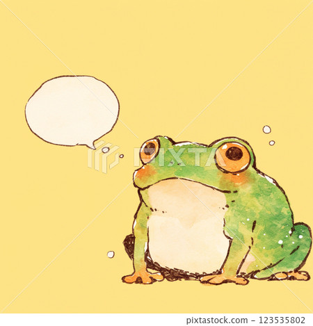 [Speech bubble] Frog and speech bubble 123535802