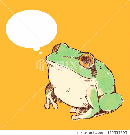 [Speech bubble] Frog and speech bubble 123535805