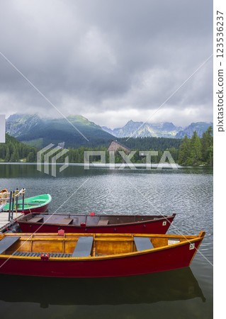 Strbske pleso lake with High Tatras mountains in summer time, Slovakia Strbske pleso lake with High Tatras mountains in summer time, Slovakia 123536237