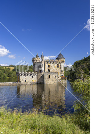 Water castle Chateau de la Roche, Auvergne-Rhone-Alpes, Loire department, France Water castle Chateau de la Roche, Auvergne-Rhone-Alpes, Loire department, France 123536255