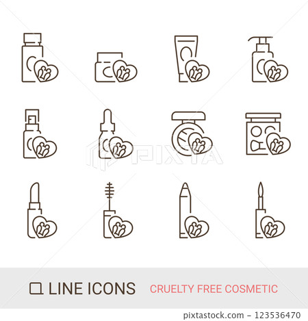 Product icon Cruelty free cosmetics Line icon 123536470