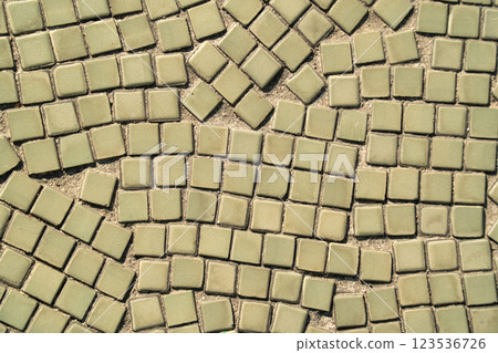 Mosaic tiles floor design 123536726