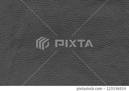 Dark gray color abstract synthetic leather pattern for background. Shade of black artificial leather 123536814