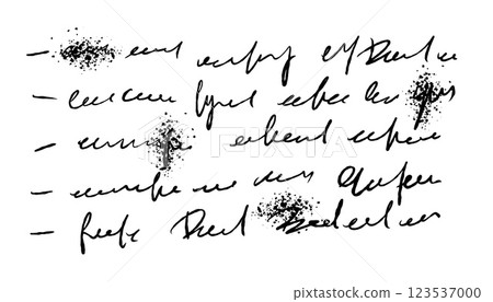 Illegible script. Poetry unreadable text. Old ink note. paper manuscript handwriting. Brush doodle sketch letter. Vintage grunge handwritten calligraphy Illegible script. Poetry unreadable text. Old ink note. paper manuscript handwriting. Brush doodle sketch letter. Vintage grunge handwritten calligraphy 123537000
