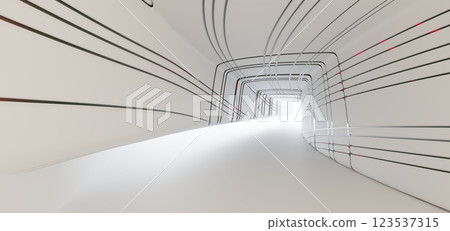 Luxury parametric abstract architectural minimalistic background. Contemporary showroom. Modern colored glass exhibition tunnel. Empty gallery. Backlight. 3D illustration and rendering. Luxury parametric abstract architectural minimalistic background. Contemporary showroom. Modern colored glass exhibition tunnel. Empty gallery. Backlight. 3D illustration and rendering. 123537315