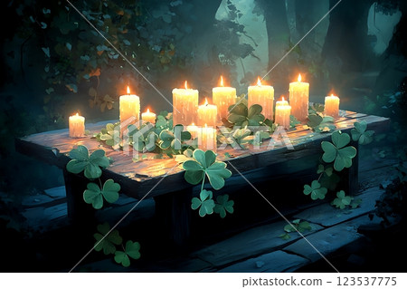 still life with burning candles 123537775