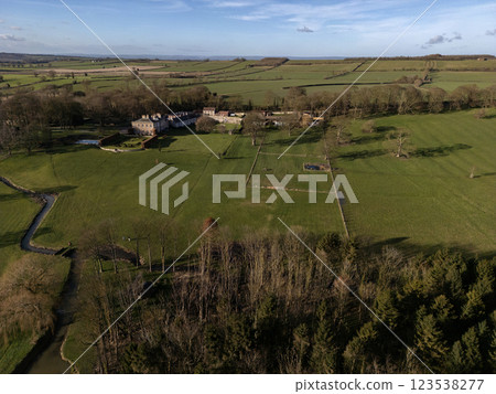 Aerial view of Langton Hall in North Yorkshire - England 123538277