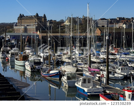 Scarborough Harbor in North Yorkshire - United Kingdom 123538289