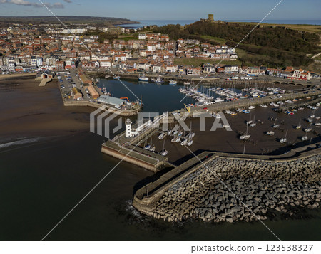 Scarborough Harbor in North Yorkshire - United Kingdom Scarborough Harbor in North Yorkshire - United Kingdom 123538327