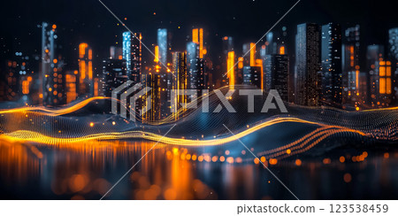 擁有數位全息波的高科技大都市 123538459