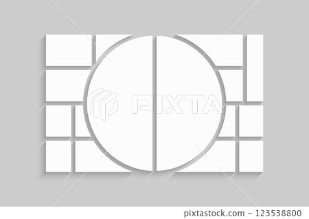Template collage of twelve frames, images, photo 123538800