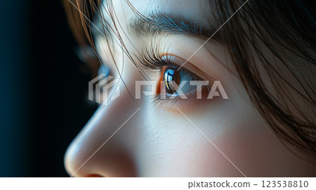 夢幻年輕女子的眼睛閉上 123538810