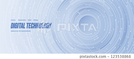 Futuristic technology background with white circle circuit wires 123538868