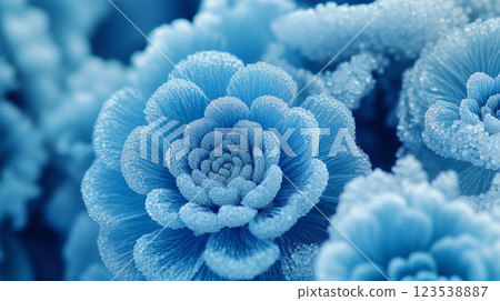 Ice flower background material (Generative AI) 123538887