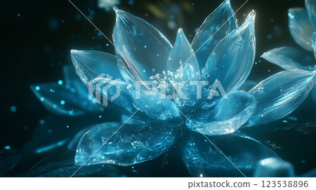Ice flower background material (Generative AI) 123538896