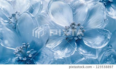 Ice flower background material (Generative AI) 123538897