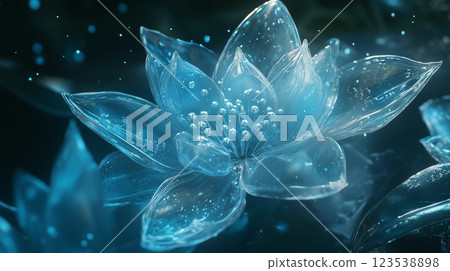 Ice flower background material (Generative AI) 123538898