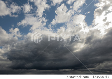 Cloudy skies, approaching storm Cloudy skies, approaching storm 123538917
