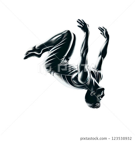 體操選手做後空翻 體操選手做後空翻 123538932