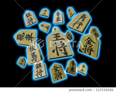 Shogi image (piece image/3DCG) black background 123539288