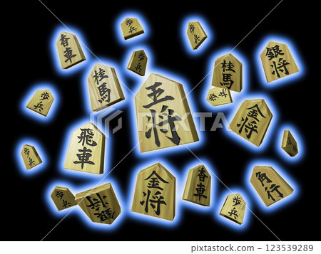 Shogi image (piece image/3DCG) black background 123539289