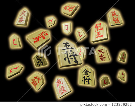 Shogi image (piece image/3DCG) black background 123539292