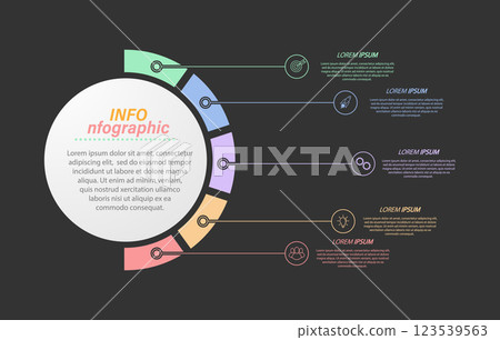 5 stages of development, improvement or training. Infographics with visual action icons for business, finance, project, plan or marketing 5 stages of development, improvement or training. Infographics with visual action icons for business, finance, project, plan or marketing 123539563