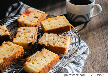Pound cake and coffee Pound cake and coffee 123539599