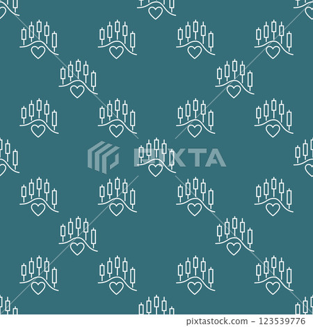 Heart and Financial Chart vector Stock Analysis seamless pattern in outline style Heart and Financial Chart vector Stock Analysis seamless pattern in outline style 123539776