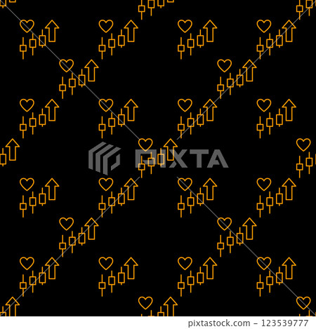 Heart and Uprising Candlestick Chart vector seamless pattern in outline style Heart and Uprising Candlestick Chart vector seamless pattern in outline style 123539777