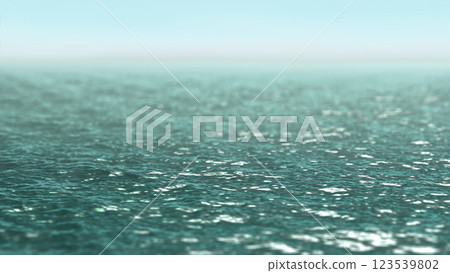 Green sea water background texture, side view, depth of field 123539802
