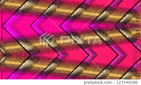 Abstract pink background with yellow geometric curved pattern 123540166