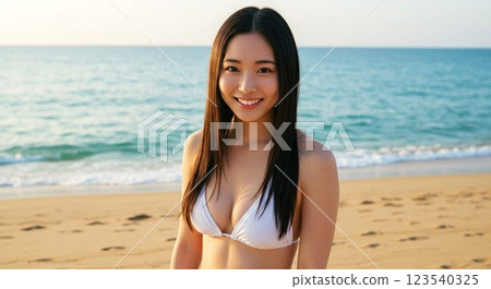 Swimming in the sea 123540325