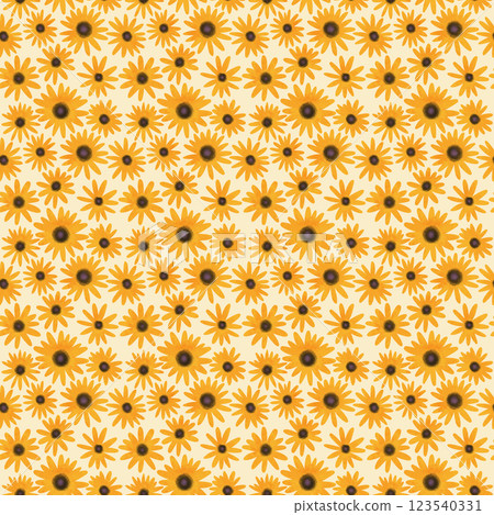 Yellow ditsy flowers seamless pattern. Small bright Black-Eyed-Susan flowers on pastel background. Vibrant summer flowers hand drawn with brush texture. Simple design for fabrics, print, stationery Yellow ditsy flowers seamless pattern. Small bright Black-Eyed-Susan flowers on pastel background. Vibrant summer flowers hand drawn with brush texture. Simple design for fabrics, print, stationery 123540331