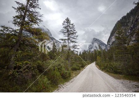 Landscape of Isar river origin, Scharnitz, Austria Landscape of Isar river origin, Scharnitz, Austria 123540354