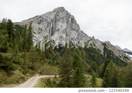 Landscape of Isar river origin, Scharnitz, Austria to Halleranger hut Landscape of Isar river origin, Scharnitz, Austria to Halleranger hut 123540399