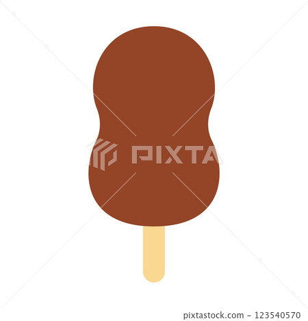 Chocolate Ice Cream Bar with Unique Shape. A premium ice cream bar Minimalistic illustration idea 123540570