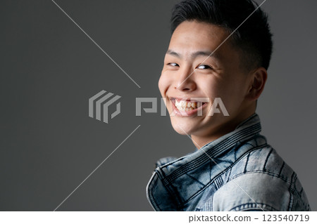 Male, Teenager, Casual, Portrait, Gray 123540719