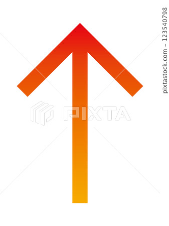 Thin arrow, red, single, rising, gradation 123540798